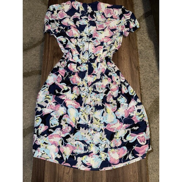 Slate & Willow Mixed Floral Printed Mini Dress Sz 0 100% Silk - Picture 4 of 5
